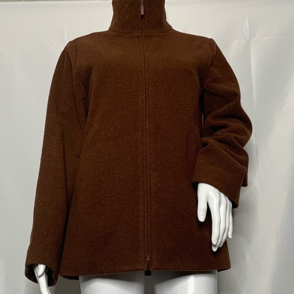 Eileen Fisher Wool Coat Lined Full Zipper - Picture 4 of 14